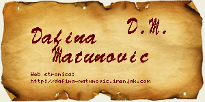 Dafina Matunović vizit kartica